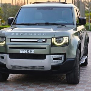 Rent Land Rover Defender 2022 7 seater car rental in dubai استئجار لاند روفر ديفيندر 2022